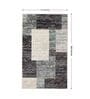 Grey Geometrical Polypropylene 6 ft x 9 ft Machine Made Carpet