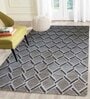 Grey Geometrical Wool 4 ft x 6 ft Hand Tufted Carpet
