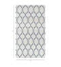 Grey Geometrical Wool 5'3 ft X 7'6 ft Flat Weaves