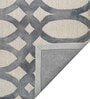 Grey Geometrical Wool 5 ft x 7 ft Hand Tufted Carpet