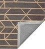 Grey Geometrical Wool 5 ft x 7 ft Hand Tufted Carpet