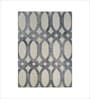 Grey Geometrical Wool 5 ft x 7 ft Hand Tufted Carpet