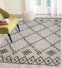 Grey Geometrical Wool 5 ft x 7 ft Hand Tufted Carpet