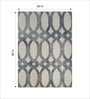 Grey Geometrical Wool 5 ft x 7 ft Hand Tufted Carpet