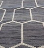 Grey Geometrical Wool 5 ft X 8 ft Flat Weaves