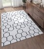 Grey Geometrical Wool 5 ft X 8 ft Flat Weaves