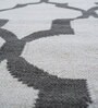 Grey Geometrical Wool 5 ft X 8 ft Flat Weaves