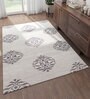 Grey Geometrical Wool 5 ft X 8 ft Flat Weaves
