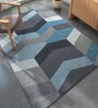 Grey Geometrical Wool 5 ft X 8 ft Rectangle Flat Weaves