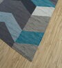 Grey Geometrical Wool 5 ft X 8 ft Rectangle Flat Weaves