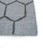 Grey Geometrical Wool 5 ft X 8 ft Flat Weaves