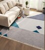 Grey Geometrical Wool 5 ft X 8 ft Rectangle Flat Weaves