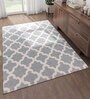 Grey Geometrical Wool 5 ft X 8 ft Flat Weaves