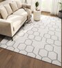 Grey Geometrical Wool 5 ft X 8 ft Flat Weaves