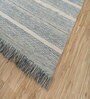 Grey Geometrical Wool 5 ft X 8 ft Flat Weaves