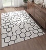 Grey Geometrical Wool 5 ft X 8 ft Flat Weaves
