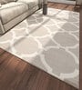 Grey Geometrical Wool 5 ft X 8 ft Flat Weaves