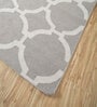 Grey Geometrical Wool 5 ft X 8 ft Flat Weaves