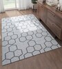 Grey Geometrical Wool 5 ft X 8 ft Flat Weaves
