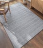 Grey Geometrical Wool 6 ft X 9 ft Hand Woven Carpet