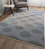 Grey Geometrical Wool 6 ft X 9 ft Rectangle Flat Weaves