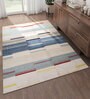 Grey Geometrical Wool 6 ft X 9 ft Flat Weaves