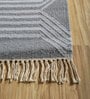 Grey Geometrical Wool 6 ft X 9 ft Rectangle Flat Weaves