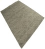 Grey Geometrical Wool 8X5 Feet Hand Woven Carpet