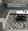 Grey Geometrical Wool 8X6 Feet Hand Woven Carpet