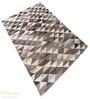 Grey Geometrical Wool and Cotton 5 ft x 7 ft Hand Woven Carpet