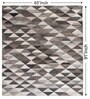 Grey Geometrical Wool and Cotton 5 ft x 7 ft Hand Woven Carpet