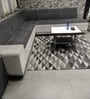 Grey Geometrical Wool and Cotton 5 ft x 7 ft Hand Woven Carpet