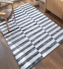Grey Geometrical Wool and Viscose 5 ft X 8 ft Flat Weaves