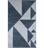 Grey Geometrical Wool and Viscose 5 ft X 8 ft Flat Weaves