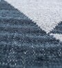 Grey Geometrical Wool and Viscose 5 ft X 8 ft Flat Weaves