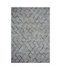 Grey Hair On Leather Geometrical Hand Woven 4X6ft   Carpet