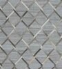Grey Hair On Leather Geometrical Hand Woven 8ftX10ft Carpet