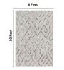 Grey Hair On Leather Geometrical Hand Woven 8ftX10ft Carpet