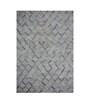 Grey Hair On Leather Geometrical Hand Woven 8ftX10ft Carpet