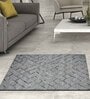 Grey Hair On Leather Geometrical Hand Woven 9ftx12ft Carpet