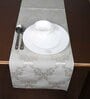 Grey Hallway Damasc Cotton Jacquard (84 x 13) Table Runner