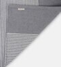 Grey Handmade 100% Cotton Striped Bedside Runner