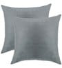 Grey Holland Velvet Solid 16X16 Inches Cushion Cover