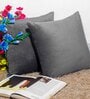 Grey Holland Velvet Solid 16X16 Inches Cushion Cover