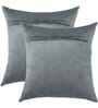 Grey Holland Velvet Solid 16X16 Inches Cushion Cover