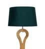 Grey Iron & Cloth Shade Club Floor Lamp With Wood Base