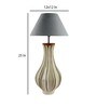 Grey Iron & Cloth Shade Table Lamp With White Base