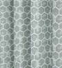 Grey Geometric Jacquard 5 Ft Blackout Eyelet Window Curtain
