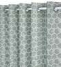 Grey Geometric Jacquard 5 Ft Blackout Eyelet Window Curtain
