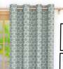 Grey Geometric Jacquard 5 Ft Blackout Eyelet Window Curtain